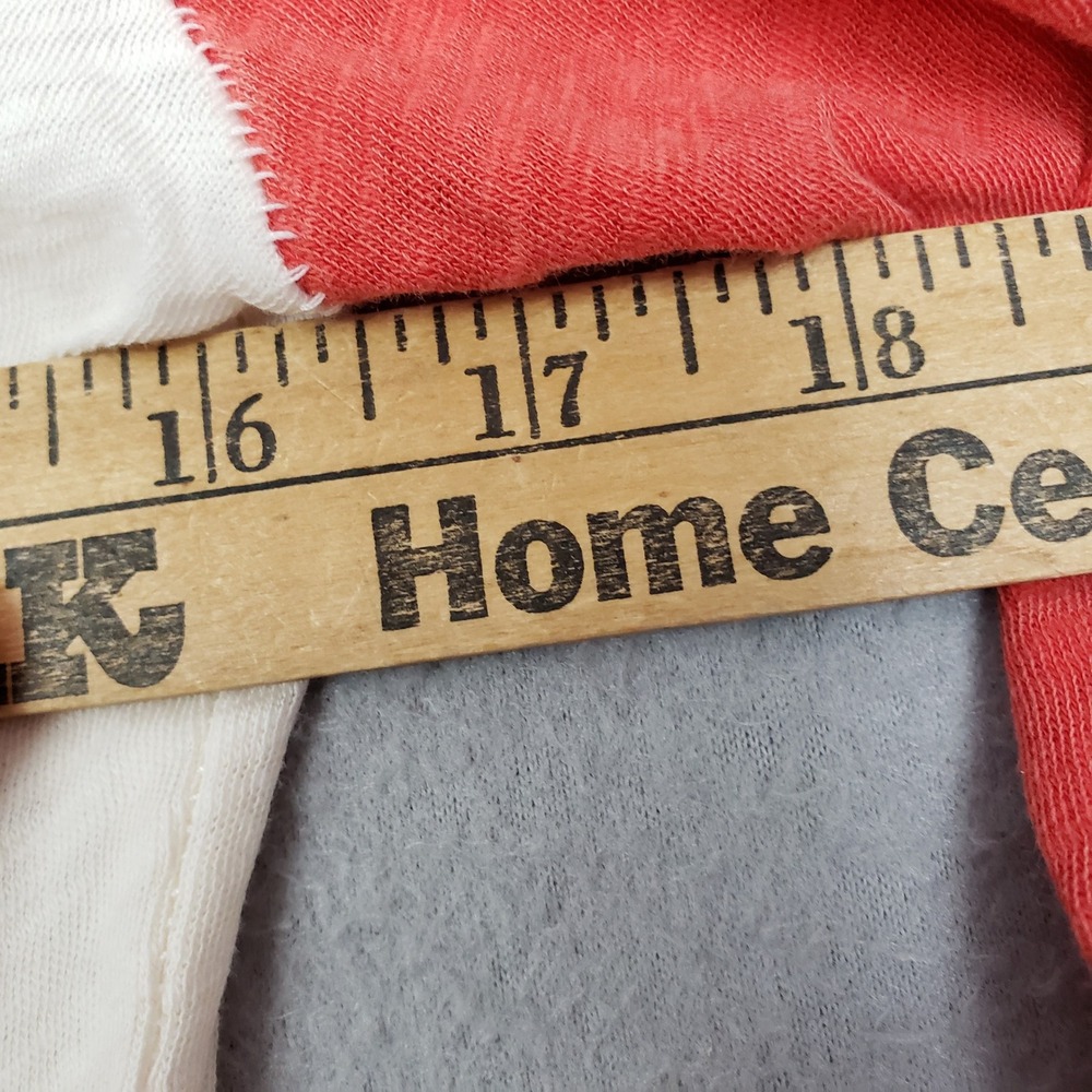 We The Free Size XL Surf The Wave 3/4 Sleeve Raglan Tee White Red Y2K Sporty - Picture 4 of 5